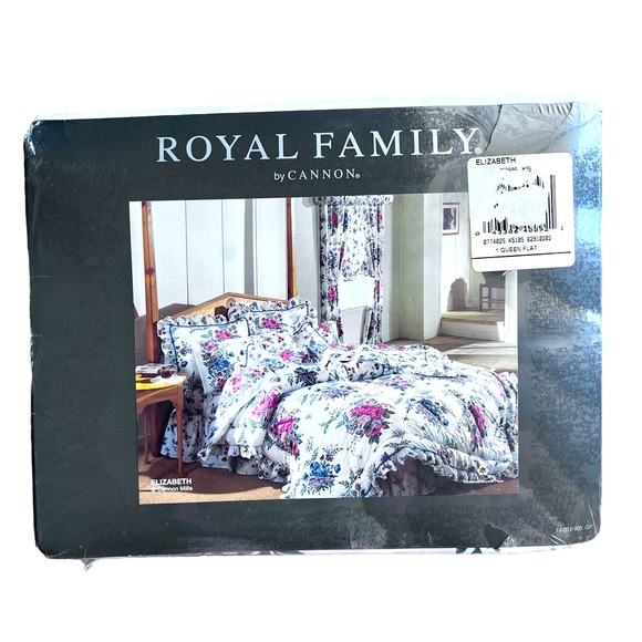 Cannon Bedding Nwt Vntg Cannon Royal Family Luxury Elizabeth Floral Flat 1 Fitted Sheet